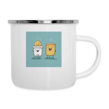 Tassen mit Nüssen - Emaille-Tasse - Weiß - Rechts