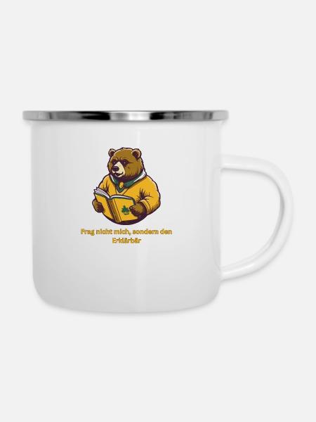Der Erklärbär - Emaille-Tasse - Weiß