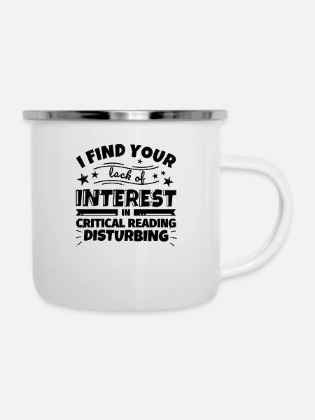 Kritisches Lesen lustiges Geschenk - Emaille-Tasse - Weiß