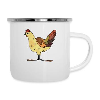 Poule - Tasse émaillée - blanc - Droite