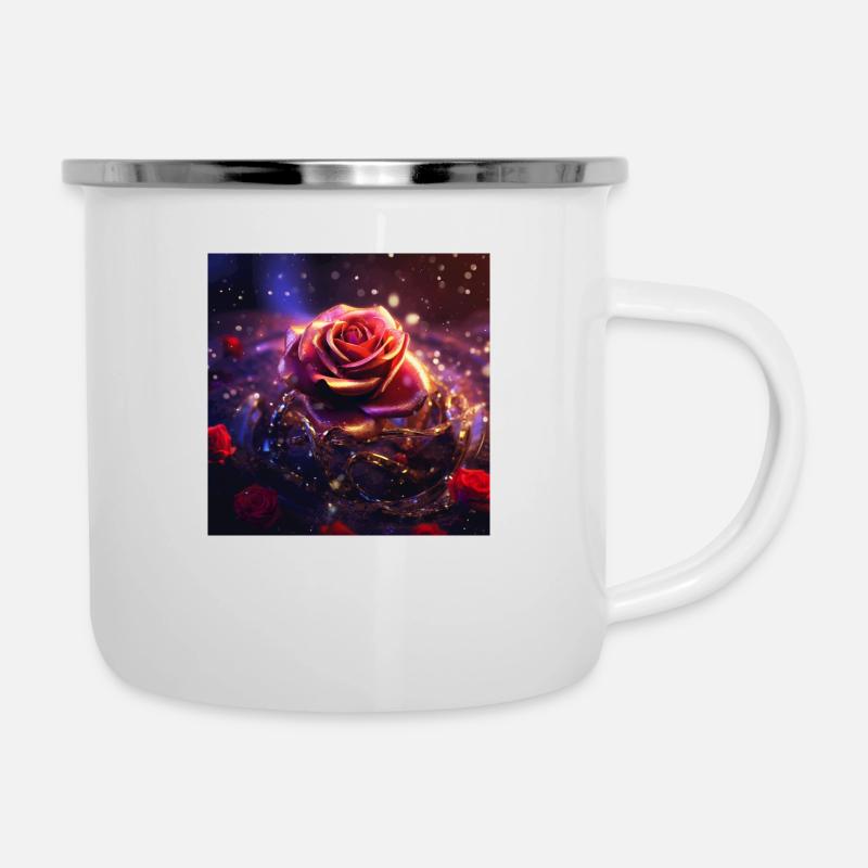 Crystal Red Rose - Camper Mug - white