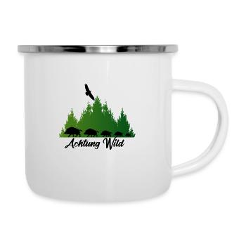 Attention jeu, pourriture, forêt, nature, aigles, sangliers - Tasse émaillée - blanc - Droite