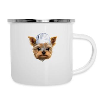 Yorkshire Terrier Chiot Gastronom Chien Cuisine - Tasse émaillée - blanc - Droite