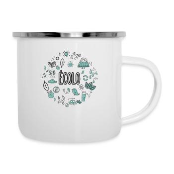 écolo - Tasse émaillée - blanc - Droite