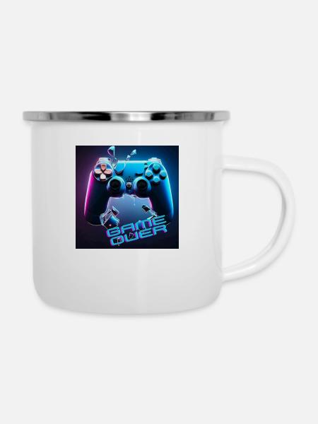 Game Over - Emaille-Tasse - Weiß