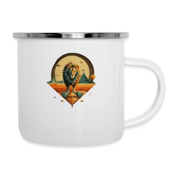 Lion au soleil - Tasse émaillée - blanc - Droite