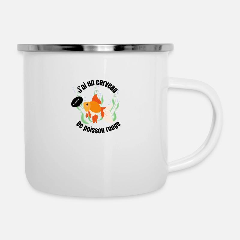 Poisson rouge - Tasse émaillée - blanc
