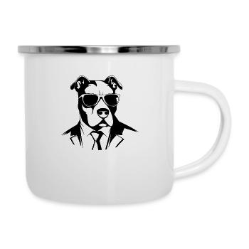 Pitbull - Tasse émaillée - blanc - Droite