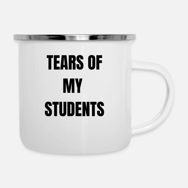 Abschlussgeschenk Lehrer - Emaille-Tasse - Weiß