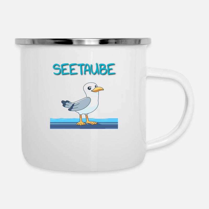 SEETAUBE - Emaille-Tasse - Weiß