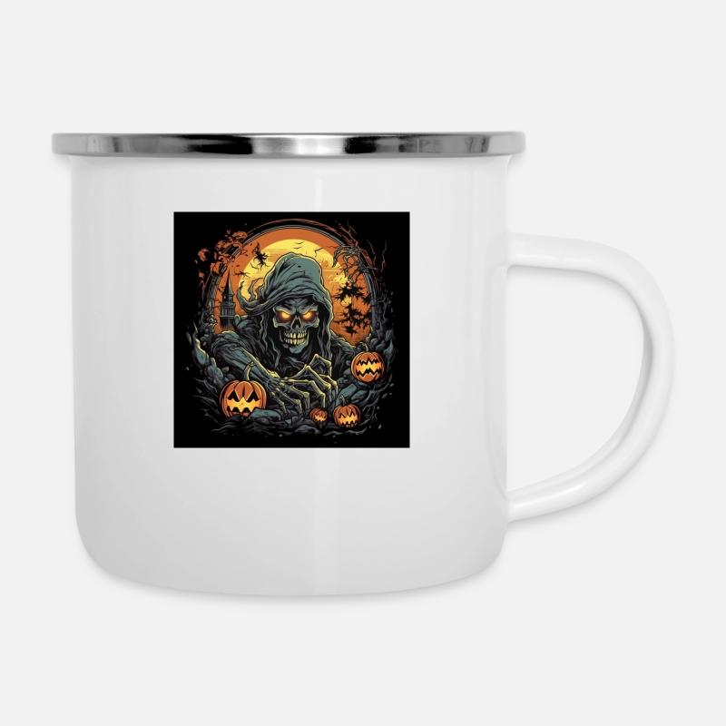 Dämon besessen während Halloween - Emaille-Tasse - Weiß