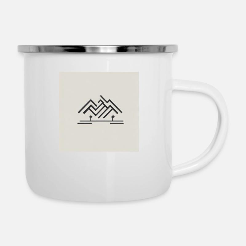Mountain - Emaille-Tasse - Weiß