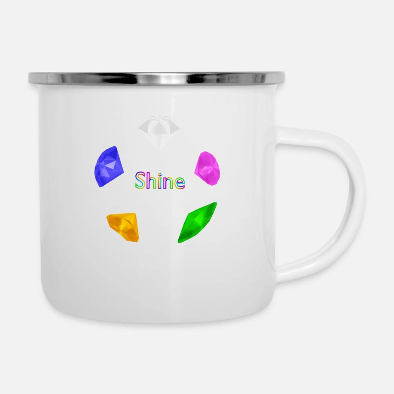Cercle de pierre précieuse, Shine - Tasse émaillée - blanc