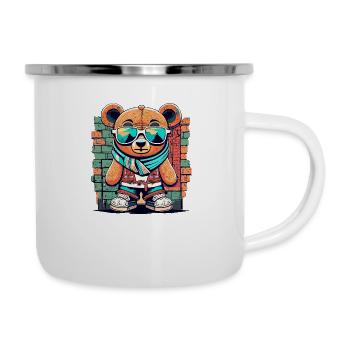 Ours en peluche Grafitti - Tasse émaillée - blanc - Droite