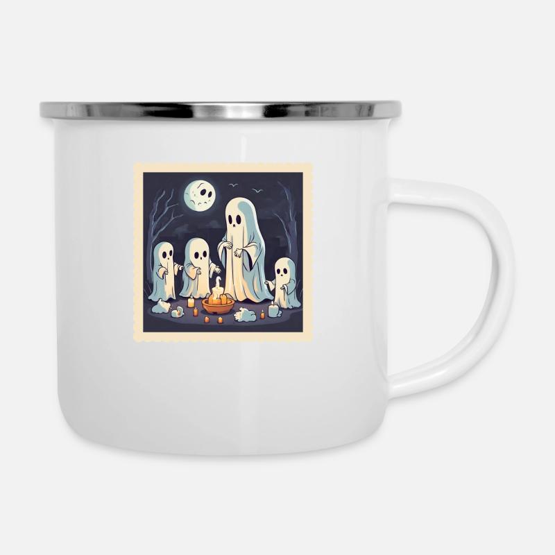 Geister-Ritual - Emaille-Tasse - Weiß