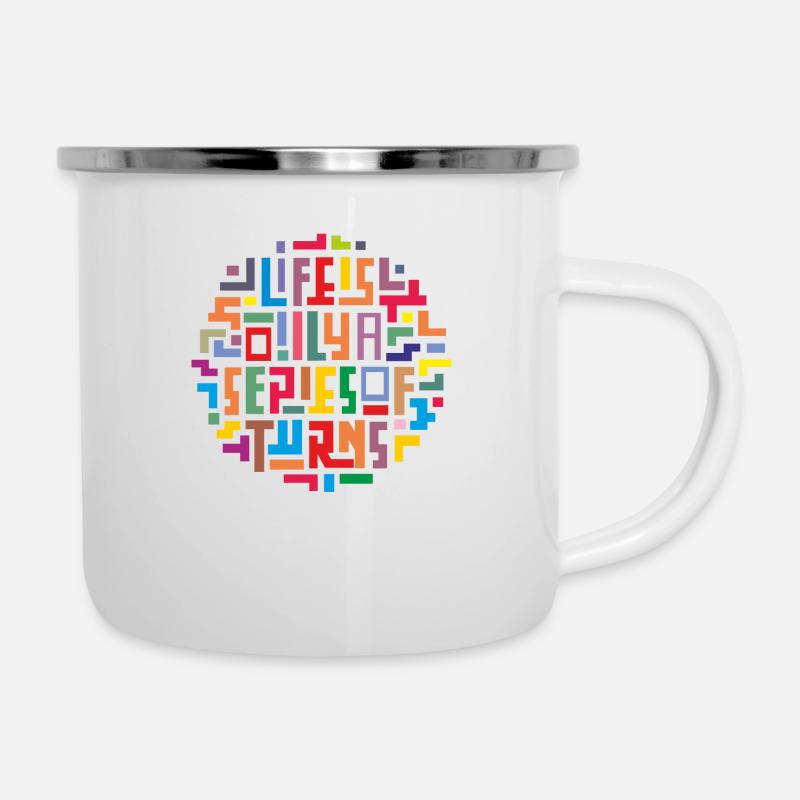 rainbow letter- puzzle - Camper Mug - white