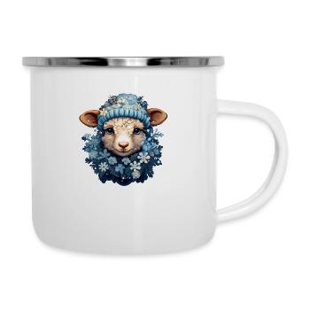 Moutons d’hiver - Tasse émaillée - blanc - Droite