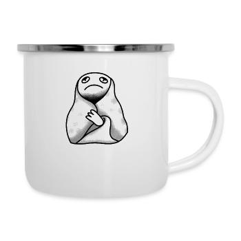 Völlig müde Froschkröte - Emaille-Tasse - Weiß - Rechts