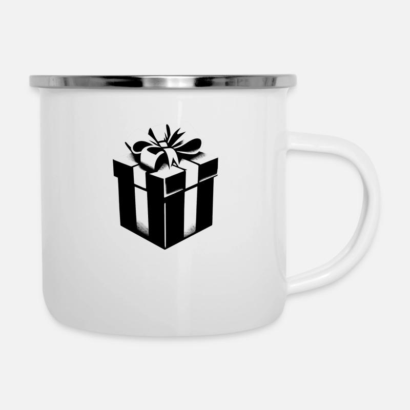 Viel Spaß beim Auspacken | Ich-Weihnachtsgeschenk - Emaille-Tasse - Weiß