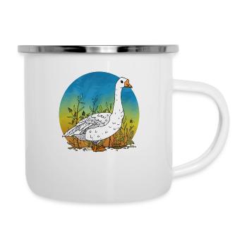 Gans - Emaille-Tasse - Weiß - Rechts