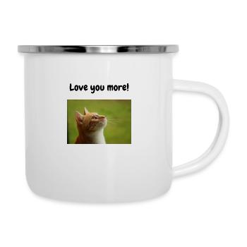 Ich liebe dich mehr! - Emaille-Tasse - Weiß - Rechts
