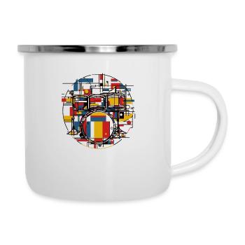 Drums Schlagzeug - Emaille-Tasse - Weiß - Rechts