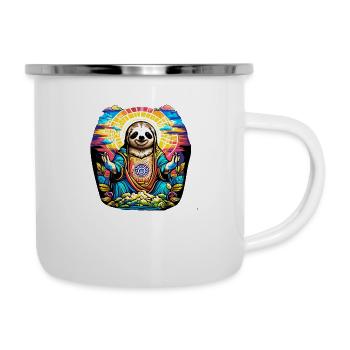 believing sloth - Emaille-Tasse - Weiß - Rechts