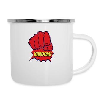 Red and strong fist, kaboom - Camper Mug - white - Right