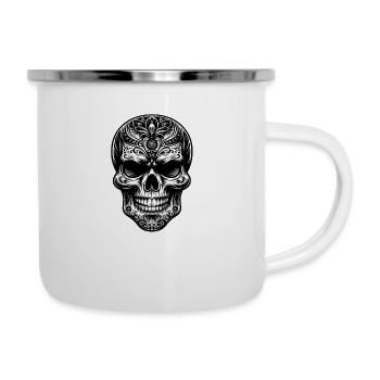 Dessin noir et blanc - Tasse émaillée - blanc - Droite