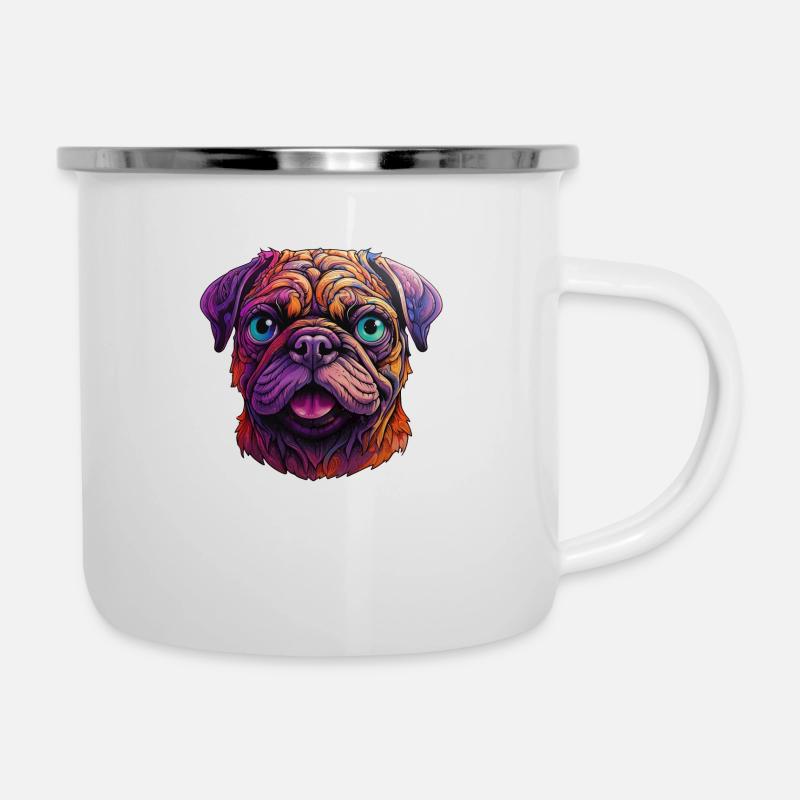 Pug colorful - Camper Mug - white