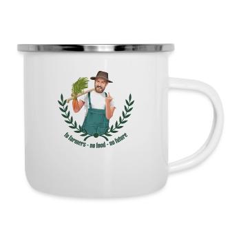 No Farmers - No Food - No Future - Emaille-Tasse - Weiß - Rechts