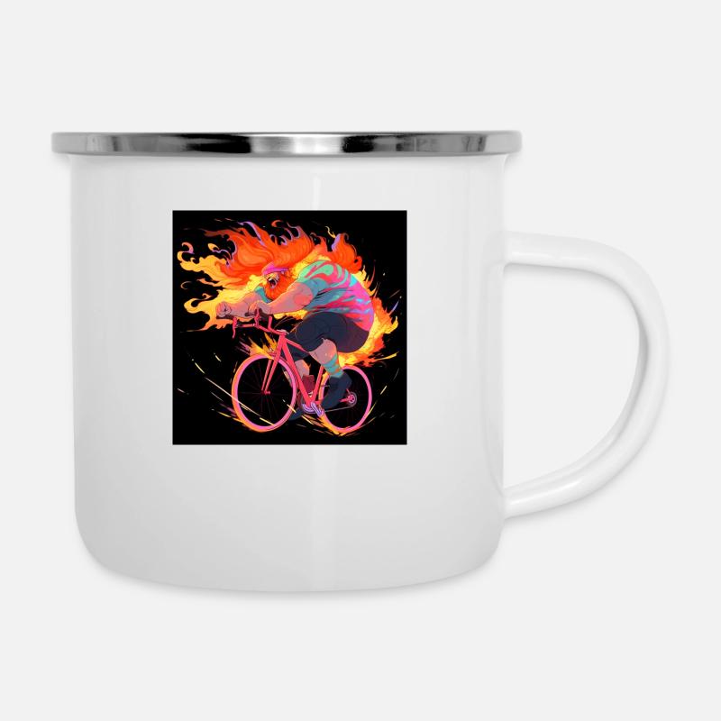 When I ride I'm on Fire - Camper Mug - white