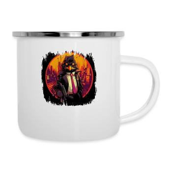 Gentoo Pingouin Drôle Joyeux Humour Danseur - Tasse émaillée - blanc - Droite