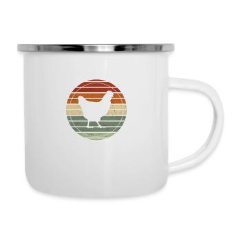 Retro Hen - Vintage Gift Idea - Camper Mug - white - Right