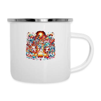 Rhythmic Bliss: Dynamic Music & Dance Art - Emaille-Tasse - Weiß - Rechts