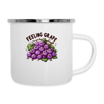 Feeling Grape - Emaille-Tasse - Weiß - Rechts