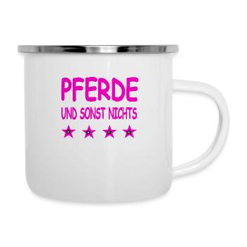 Pferde - Emaille-Tasse - Weiß - Rechts