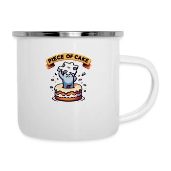 Piece Of Cake - Emaille-Tasse - Weiß - Rechts