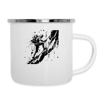 Mountaineer climbing - Camper Mug - white - Right