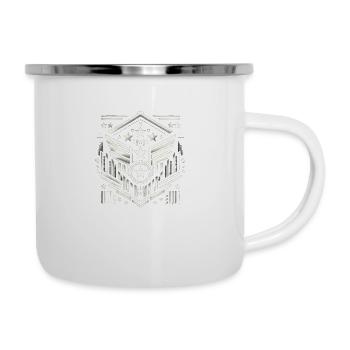 Ehrenrang - Emaille-Tasse - Weiß - Rechts