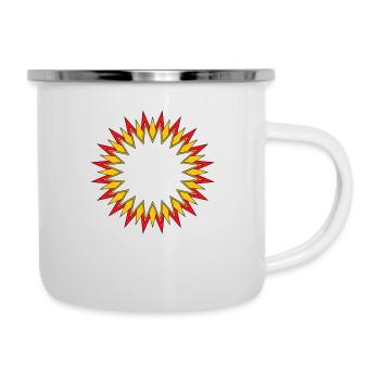 Rot, Orange und Gelb Sale Blast - Emaille-Tasse - Weiß - Rechts