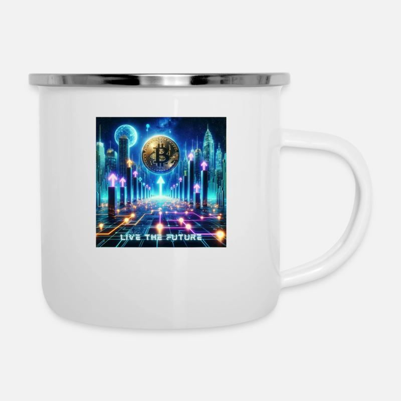 Bitcoin Cryptocurrency - Camper Mug - white