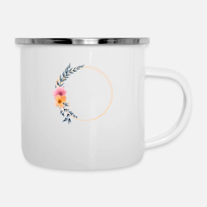 Customizable flowers, circle, colorful - Camper Mug - white