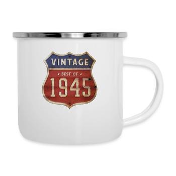 79 Jahre alter Jahrgang 1945 Limitierte Auflage 79. - Emaille-Tasse - Weiß - Rechts