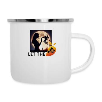 let the man go (Mango) - lustiger Spruch - Emaille-Tasse - Weiß - Rechts