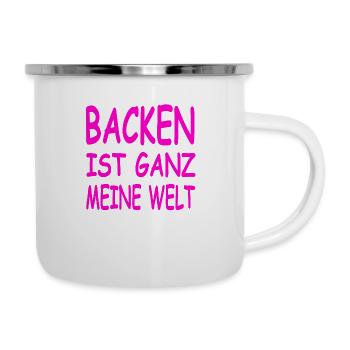 Backen - Emaille-Tasse - Weiß - Rechts