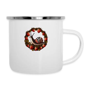 Niedliche Schnecke - Emaille-Tasse - Weiß - Rechts