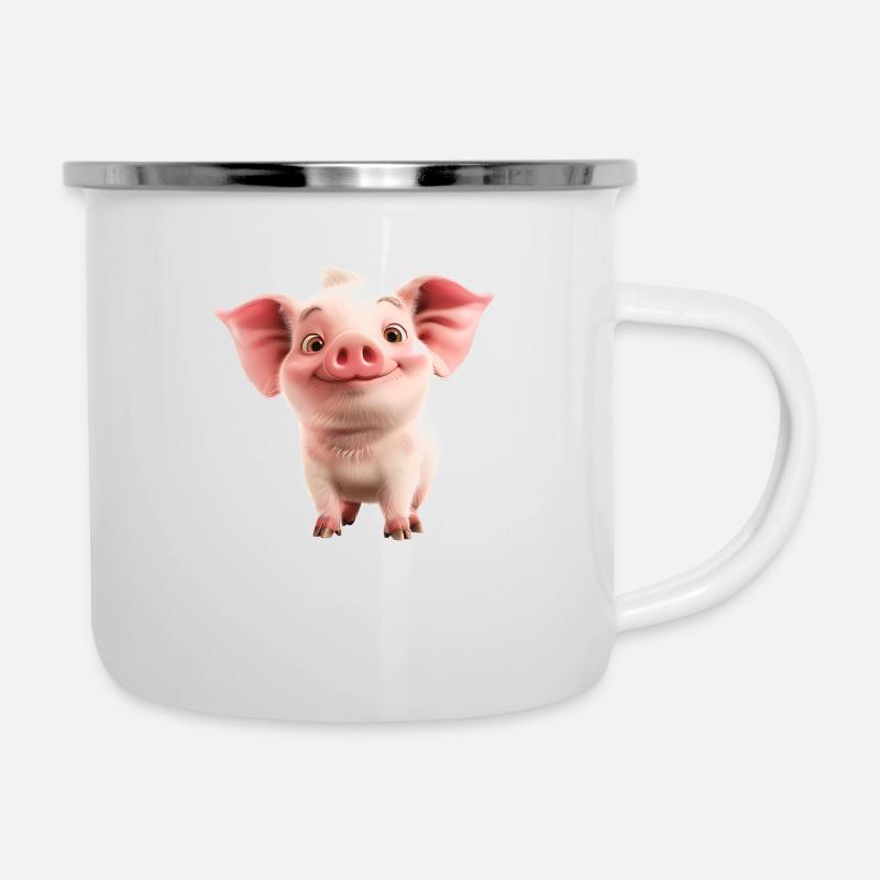 Petit porcelet mignon - Tasse émaillée - blanc