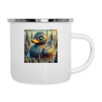 Canard de bain Noir Surréaliste Abstrait - Tasse émaillée - blanc - Droite
