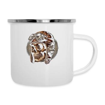 Crâne de vol rétro - Tasse émaillée - blanc - Droite